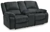 Ashley Furniture 7650494 Draycoll - DBL Rec Loveseat w/Console - Dark Gray