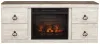 Ashley Furniture EW0267W9 Ashley Furniture EW0267W9 Willowton - 5-Piece Entertainment Center With Electric Fireplace - Whitewash