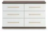 Ashley Furniture PCB1108-31 Kendanport - Six Drawer Dresser - Brown / White