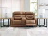 Ashley Furniture PCU1160018A Ashley Furniture PCU1160018A Knightington - Power Reclining Loveseat With Audio Console - Caramel