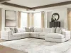 Ashley Furniture PC66004S15 Ashbourne Estate - 6-Piece Sectional With RAF Corner Chaise - Snowstone