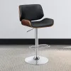 CoasterEssence 130502 Folsom - Upholstered Adjustable Bar Stool - Black And Chrome