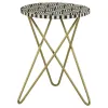 CoasterEssence 935878 Xenia - Round Bone Inlay Accent Side Table - White And Gold