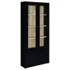 Coaster Fine Furniture 953478 Hawthorne - 4-Shelf Glass Door Tall Cabinet With Drawers - Black