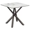 Coaster Fine Furniture 708137 Carvell - Square Sintered Stone End Side Table - Mirage White