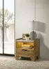 Coaster Fine Furniture 222972 Henderson - 1-Drawer LED Nightstand Bedside Table - Medium Oak
