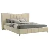 Coaster Fine Furniture 315956KE Evelyn - Upholstered Eastern King Panel Platform Bed - Ivory