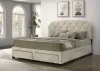 Coaster Fine Furniture 316011KE Marianna - 4-Drawer Upholstered Eastern King Storage Bed - Cream