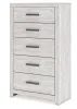 Ashley Furniture B3788-46 Cayboni - Five Drawer Chest - Whitewash