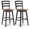 Ashley Furniture D634-230 Wildenauer - Tall Swivel Barstool (Set of 2) - Brown / Black