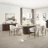 ACME DN07000 ACME DN07000 Clayten - Dining Table With Natural Marble Top - Natural Top & Brown Oak