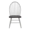 Liberty Furniture 139WH-C1000S Farmhouse - Windsor Back Side Chair - Two Tone White / Wood Tone