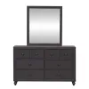Liberty Furniture 423-YBR-TPBDM Cottage View - 3 Piece Bedroom Set (Twin Panel Bed, Dresser & Mirror) - Dark Gray