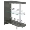CoasterEssence 101073 Adolfo - Rectangular 2-Tier Home Bar Table - Gray High Gloss