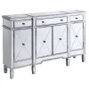 CoasterElevations 102595 Aconitum - 4 Door Mirrored Storage Accent Cabinet - Silver