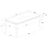 CoasterEssence 105071-S5 Carone - 5 Piece Rectangular Glass Dining Set - Black