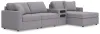 Ashley Furniture 92104S37 Ashley Furniture 92104S37 Modmax - 4-Piece Sectional With Raf Corner Chaise And Audio System Console - Granite