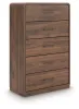 Ashley Furniture PCB386-46 Fortlorn - Five Drawer Chest - Walnut Brown