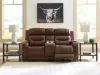 Ashley Furniture PCU1160218A Knightington - Power Reclining Loveseat With Audio Seating - Brown