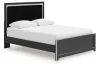 Ashley Furniture PCB3380B2 Ashley Furniture PCB3380B2 Zuraleus - Queen Upholstered Panel Platform Bed With Roll Slats - Black