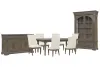 Pulaski Furniture P413240-KIT18 Pulaski Furniture P413240-KIT18 Madison Ridge - Extendable Leg Dining Table With 6 Host Chairs, Server And China Cabinet - Natural Bark