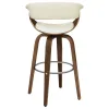 CoasterEssence 100206 Zion - Upholstered Swivel Bar Stool - Walnut And Ecru