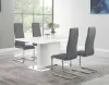 CoasterEssence 102310-S5G Anges - 5 Piece Dining Table Set - White High Gloss And Gray