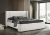 Coaster Fine Furniture 310078KE Alamosa - Boucle Upholstered Eastern King Wingback Platform Bed - White