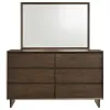 Coaster Fine Furniture 225013M Glenwood - 6-Drawer Dresser And Mirror - Warm Brown