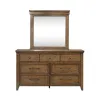 Liberty Furniture 930-BR-DM Carolina Park - Dresser & Mirror - Amber Brown
