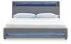 Ashley Furniture PCB2721B21 Verishaw - King Upholstered Bed With Wireless Audio - Gray
