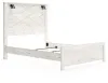 Ashley Furniture B1190B7 Gerridan - Queen Panel Bed With Sconces - White