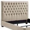 CoasterEssence 300007Q Chloe - Upholstered Queen Panel Bed - Oatmeal