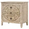 Coaster Fine Furniture 950390 Mariska - 3-Drawer Wood Mandala Cabinet - Distressed White