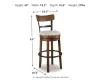 Ashley Furniture D546-430 Valebeck - Tall UPH Swivel Barstool - Brown