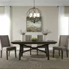 Liberty Furniture 152-CD-O5TRS Liberty Furniture 152-CD-O5TRS Double Bridge - 5 Piece Trestle Table Set - Dark Chestnut / Gray