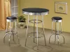 CoasterEveryday 2405 Retro - Round 1950's Bistro Pub Height Bar Table - Black