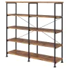 CoasterEveryday 801543 Analiese - 4-Shelf Double Bookshelf - Rustic Nutmeg