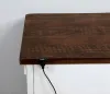 Furniture of America CM7962N Alyson - Nightstand With USB Plug - Distressed White / Walnut
