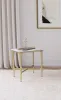 Coaster Fine Furniture 930091 Baldwin - Rectangular Marble Top Side Table - White And Gold