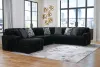 Ashley Furniture 98103/16/34/77/67/08 Ashley Furniture 98103/16/34/77/67/08 Midnight-Madness - 5 Pc. - 4-Piece Sectional With Laf Corner Chaise, Ottoman - Onyx