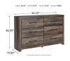 Ashley Furniture B211/31/36/58/56/97 Ashley Furniture B211/31/36/58/56/97 Drystan - 5 Pc. - Dresser, Mirror, King Panel Bed - Brown / Beige
