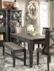 Ashley Furniture D736/25/01(2)/02(2)/00 Ashley Furniture D736/25/01(2)/02(2)/00 Tyler Creek - 6 Pc. - Dining Room Table, 2 Side Chairs, 2 Upholstered Side Chairs, Bench - Dark Gray