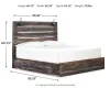 Ashley Furniture B211B54 Drystan - King Panel Bed With 4 Side Drawers - Brown / Beige