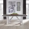 Liberty Furniture 139WH-CD-5TRS Liberty Furniture 139WH-CD-5TRS Farmhouse - 5 Piece Trestle Table Set (Fixed Top Table) - Two Tone White / Wood Tone