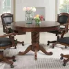 CoasterEssence 100871 Turk - Round Dining And Billiard Poker Game Table - Tobacco
