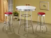 CoasterEveryday 2299R Retro - Upholstered Metal Swivel Bar Stool (Set of 2) - Red