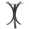 CoasterEveryday 902867 Edgar - Round Glass Top Accent Side Table - Cappuccino