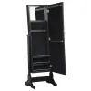 CoasterEssence 901828 Cortez - Cheval Mirror With Jewelry Storage - Black
