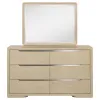 Coaster Fine Furniture 225083M Ladera - 6-Drawer Bedroom Dresser And Mirror - Light Elm